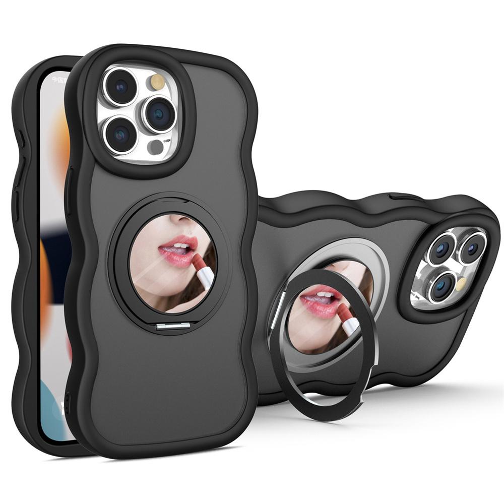 For iPhone 15 Pro Case Compatble with MagSafe Kickstand TPU+PC Phone Cover Built-In Mirror