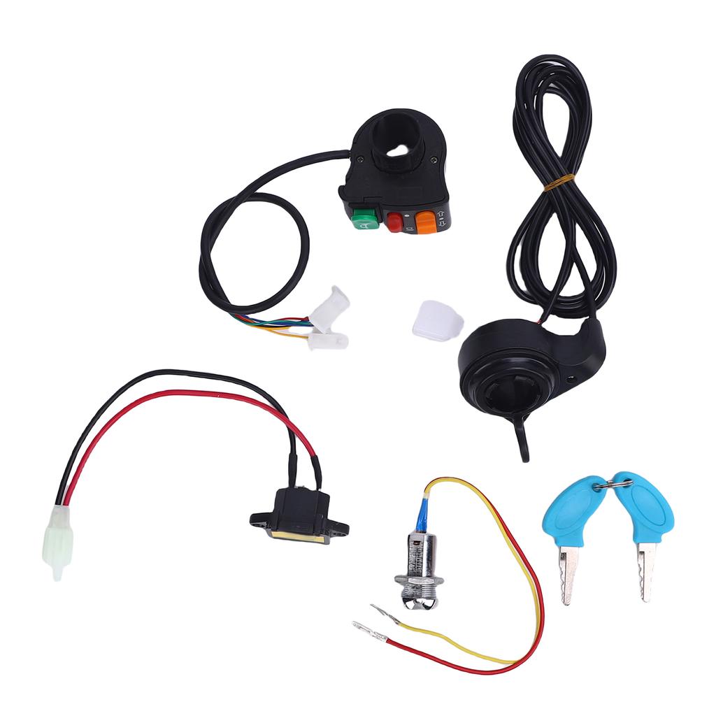 3-in-1 Lenkerschalter mit Zündschloss Daumengas Ladeanschluss Kit für Elektrofahrrad