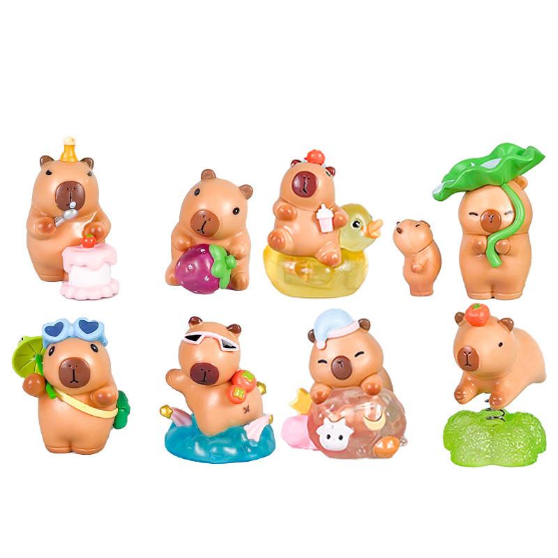 Cartoon Capybara Character Pvc  Action Figures Model Toy Collectibles Kids Gift
