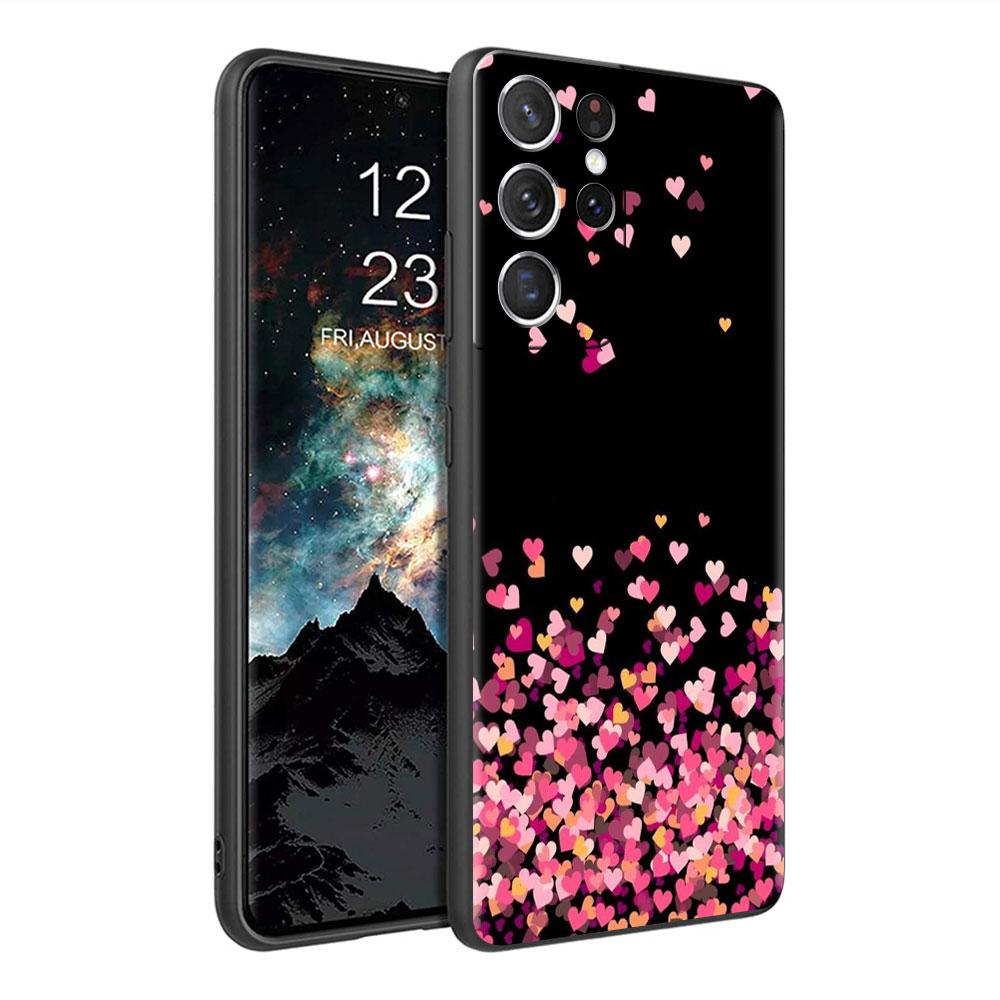 Case For Samsung Galaxy S22 S20 Ultra S21 FE S10 S9 Plus Note 20 10 Lite 9 Soft Phone Cover Shell LOVE Heart
