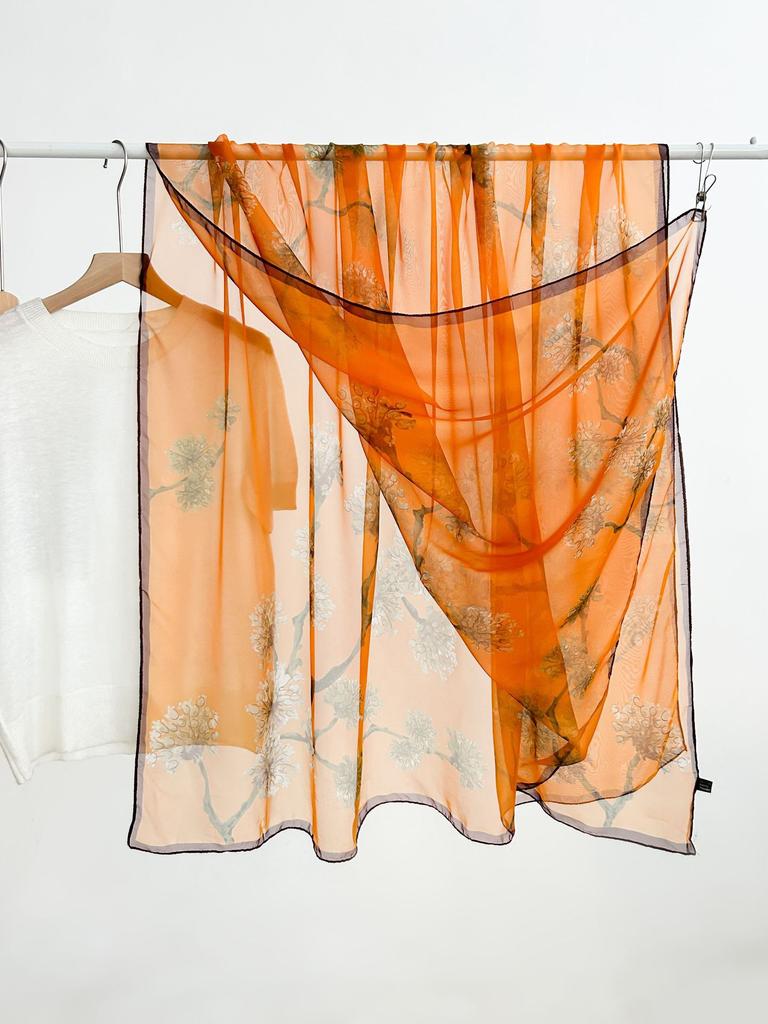 Summer new soft yarn silk scarf large size printed beach scarf rose travel vacation sunscreen scarf spot
