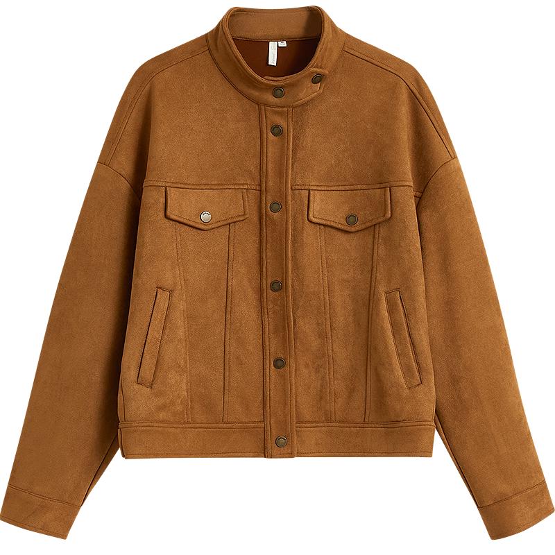 

Women s Retro Suede Loose Fit Jacket S