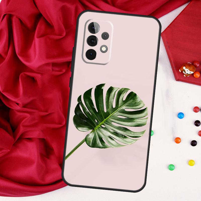 Monstera Leaves Palm Tree Flowers For Samsung Galaxy A55 A53 A33 A13 A35 A15 A36 A56 A26 A16 A22 A32 A52 A54 A34 A06 A05 Case
