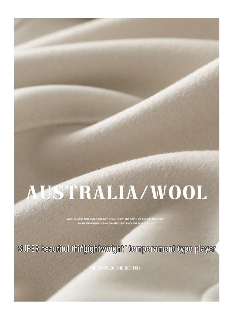 Women's Extra-Long Double-Faced Wool Trench Coat – Classic Suit Collar for Autumn and Winter.