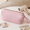 Portable Solid Color Storage Organizer Quilted Large Capacity Makeup Bags Pen Bags Travel