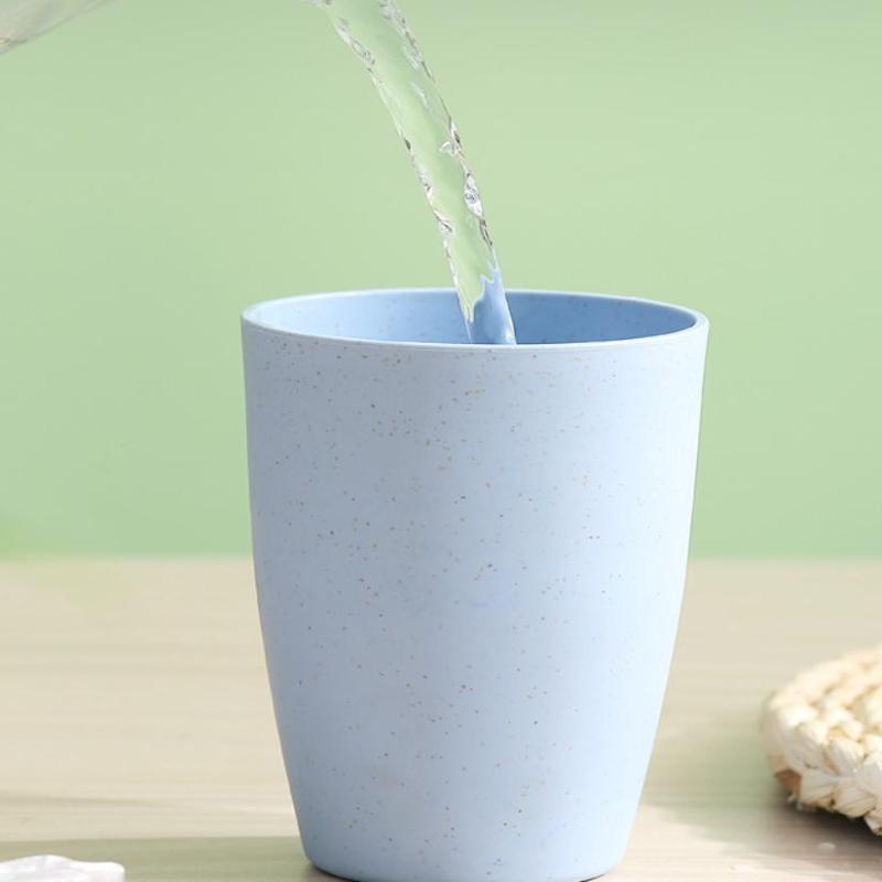 12Pcs Wheat Straw Cup Plastic Mouthwash Water Cup Brushing Cup Potable Drinking Travel Cup For Kids Adults