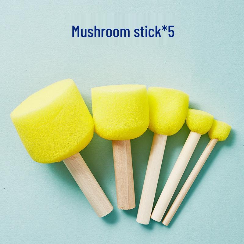 12-Piece Kids' Painting Sponge Brush Set with Rollers and EVA Stamps for DIY Art