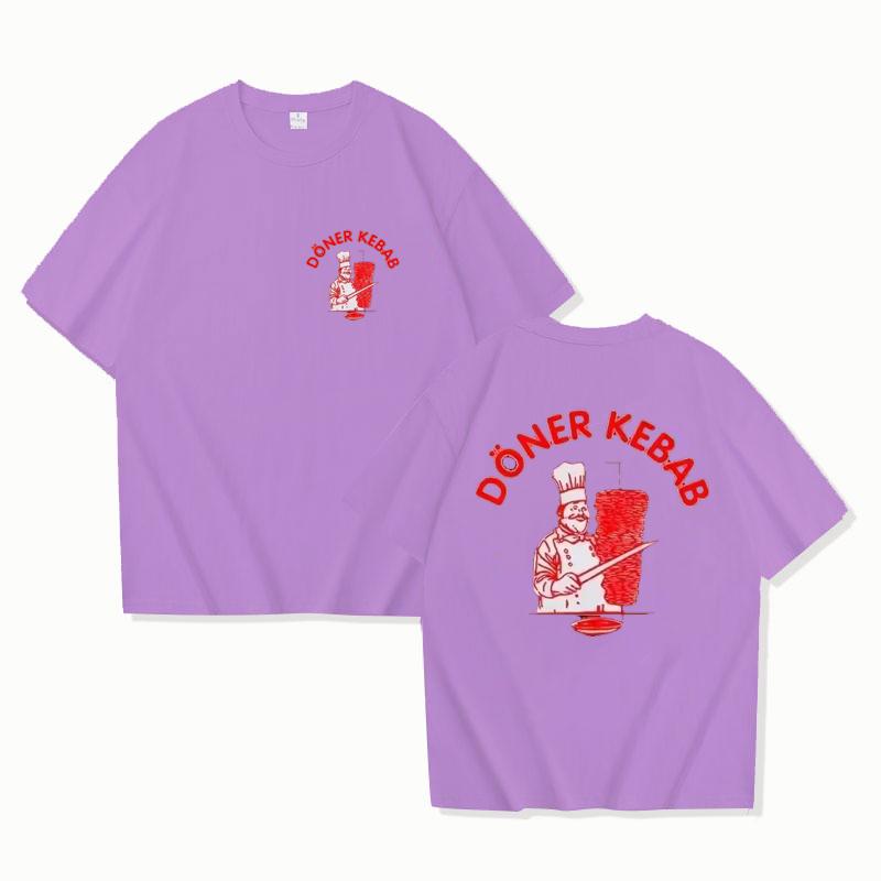 Summer Sporty T-Shirts Doner Kebab Print Pure Female Clothing Short Sleeve Tops Funny Women T Shirt Vintage Unisex Top Tees