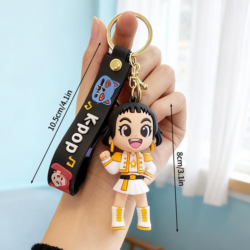 Animation Movie Rumi Mira Zoey Key Ring Korean Pop Warrior Girls Keyring POLYVINYL CHLORIDE Figure Pendant Bagpack Pouch Key Rings Kids Presents