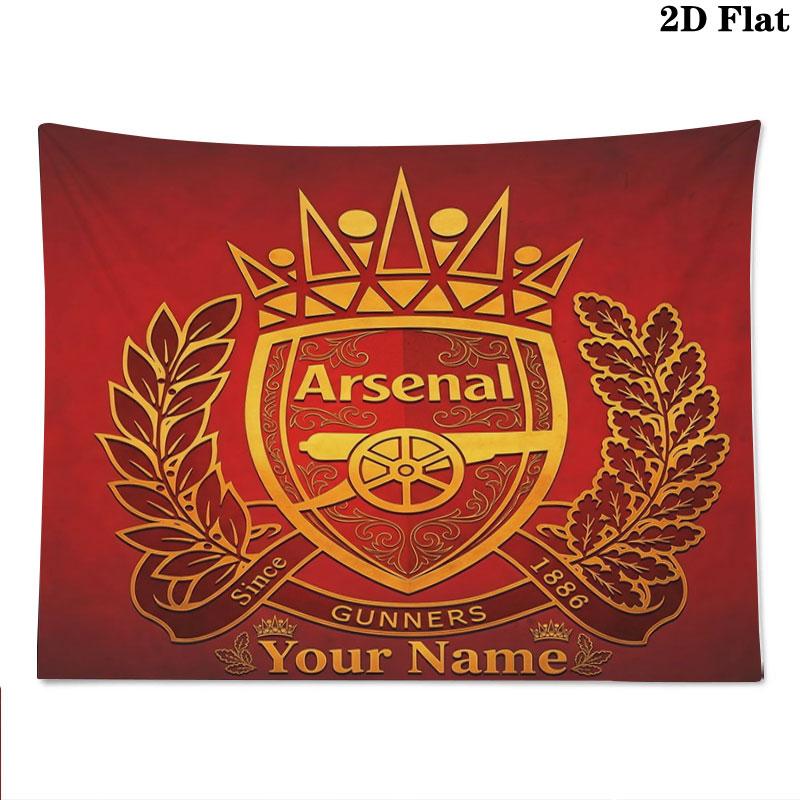 Arsenal F Custom Name Wall Tapestry Aesthetic Wall Hanging Printed Fabric Blanket Decorative Tapestries for Bedroom Living Room Home Decor