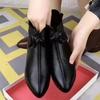 Soft Leather Ethnic Celebrity Leather Boots Women's 2025 Autumn and Winter New Pointed Thick Heel Short Boots Versatile Mother Shoes Martin Boots