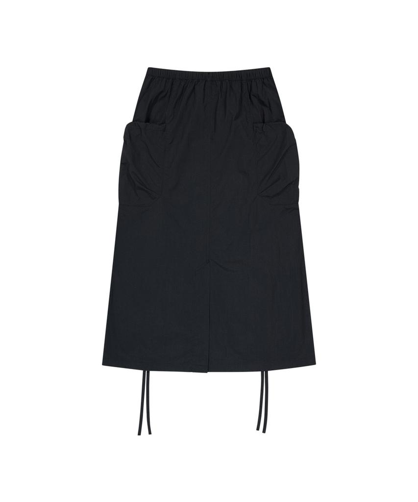 OFFGRID Nylon Shirred Panel Skirt - Black