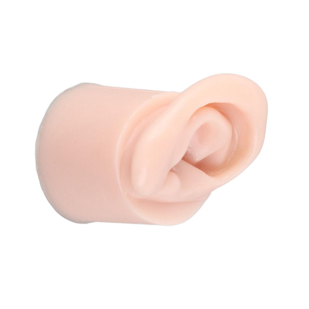 Silicone Ear Model Medium Skin Color Piercing Practice Ear Model for Earrings Display Teaching
