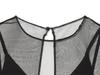 2025 Winter European & American Style Elegant Little Black See-through Dress