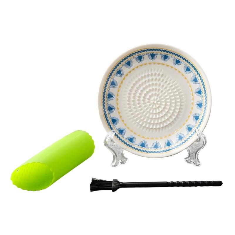 Efficient Ceramic Garlic And Fruit Grater With Embossing Design Gingers Grinder Plate For Home Cooking And Camping Trip