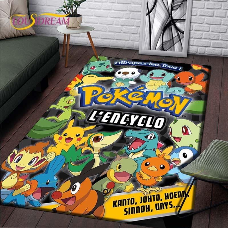 Anime Pokemon Pattern Carpets Living Room Anti-Skid Pikachu Area Rug Kids Bedroom Mats Yoga Mat Large Carpet Decor