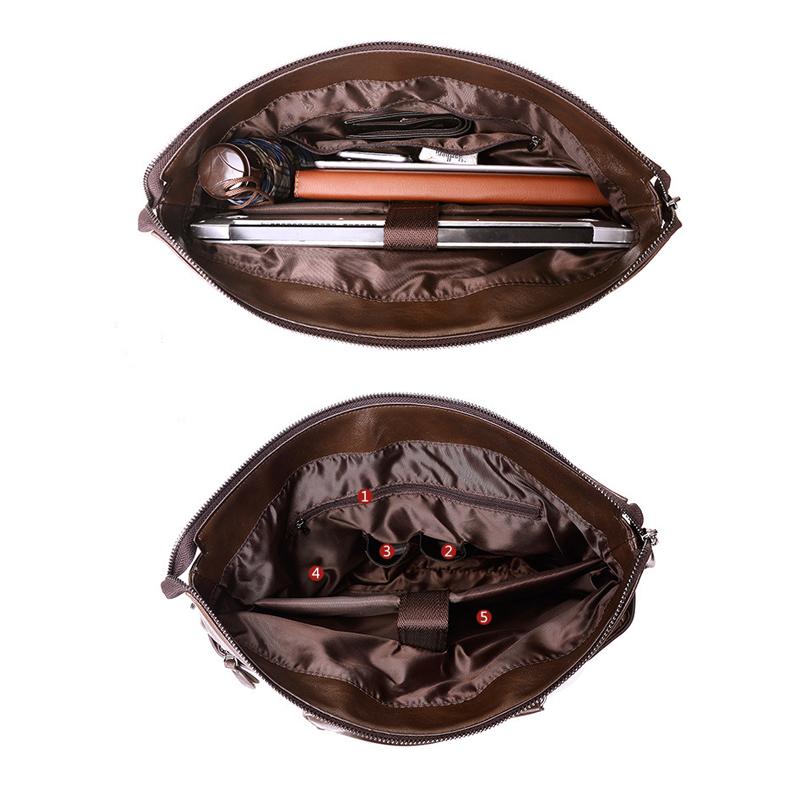 Mode Herren Rindsleder Business Aktentasche Umhängetasche Männlicher Messenger Große Kapazität Computertasche