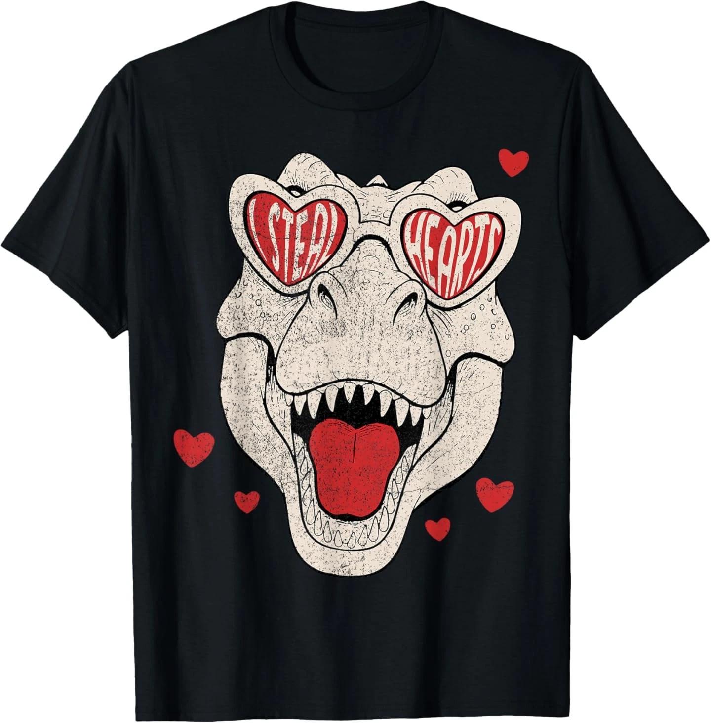 I Steal Hearts Trex Dino Valentines Toddler T-Shirt S
