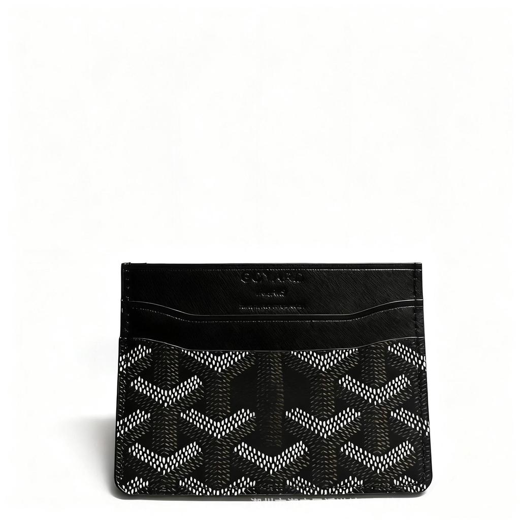 Goyard Goya Mały Wizytownik: Ultracienki portfel na karty z nadrukiem w pepitkę dla kobiet