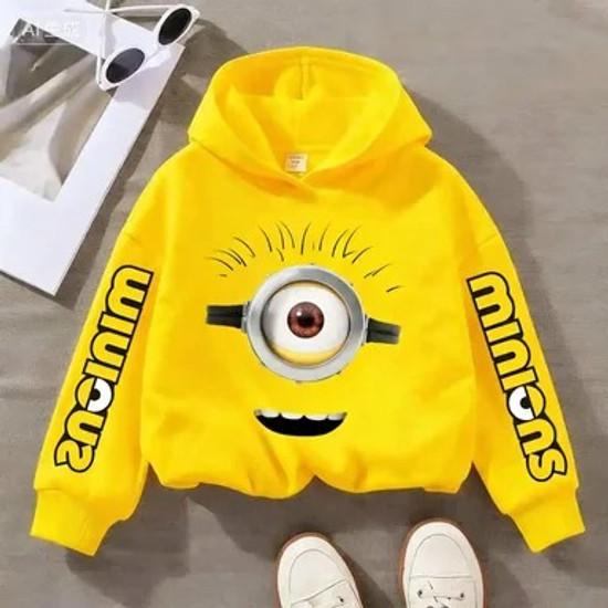 Children's Sweatshirt with Funny Minions Print for Spring/autumn Suitable for Boys andboys Loose and Comfortable with A Hoodie