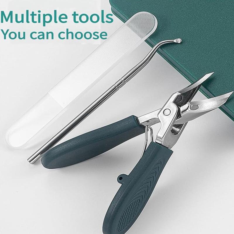 Wide-Jaw Opening Anti-Splash Slanted Nail Clipper Ingrown Nail Clippers Portable Toenail Fingernail Trimmer Set Manicure Tools
