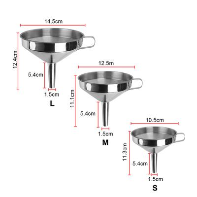 With Detachable Filter For Canning Kitchen Tools Stainless Steel Bar Wine Beer Oil Flask Funnel