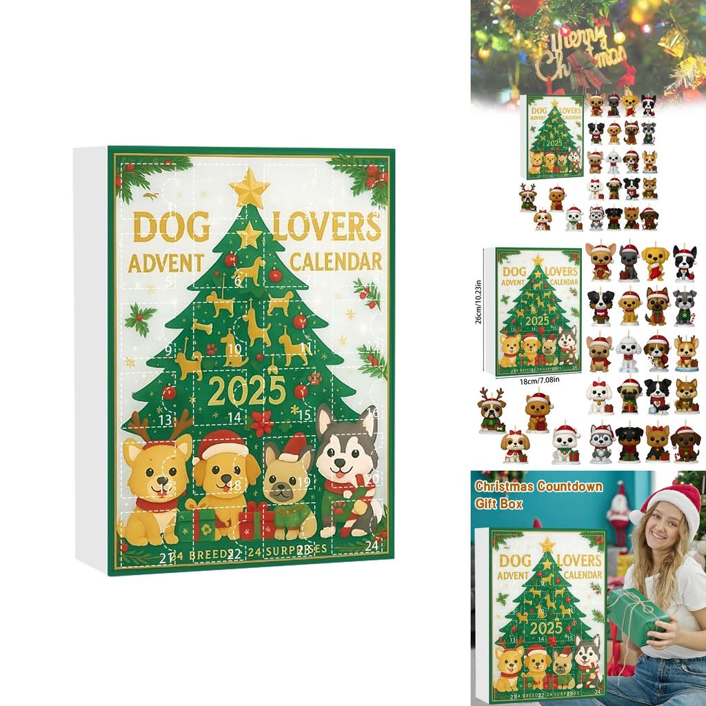 Dog Enthusiast Christmas Advent Calendar With Acrylic Decorations For Festive Celebrations