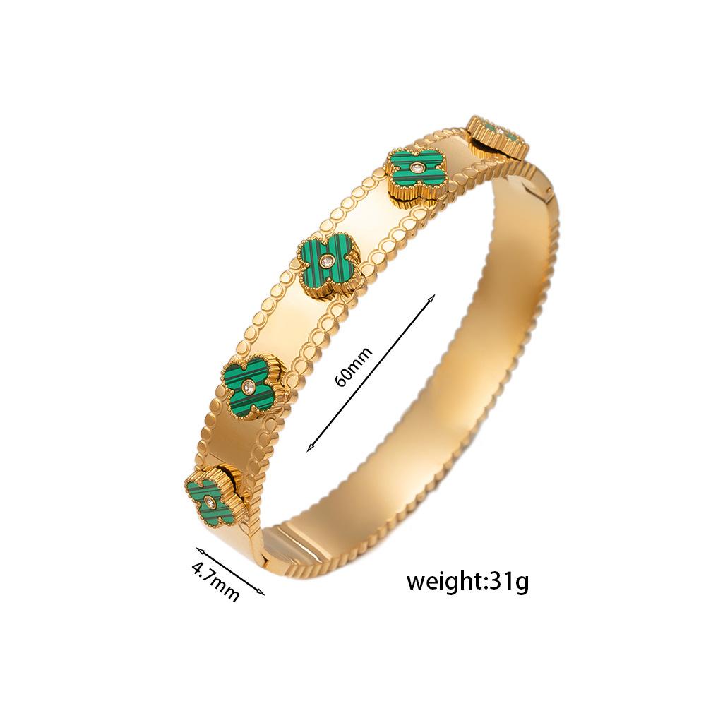 Brățară din oțel inoxidabil care nu se estompează, brățară cu trifoi de ultimă generație pentru fete