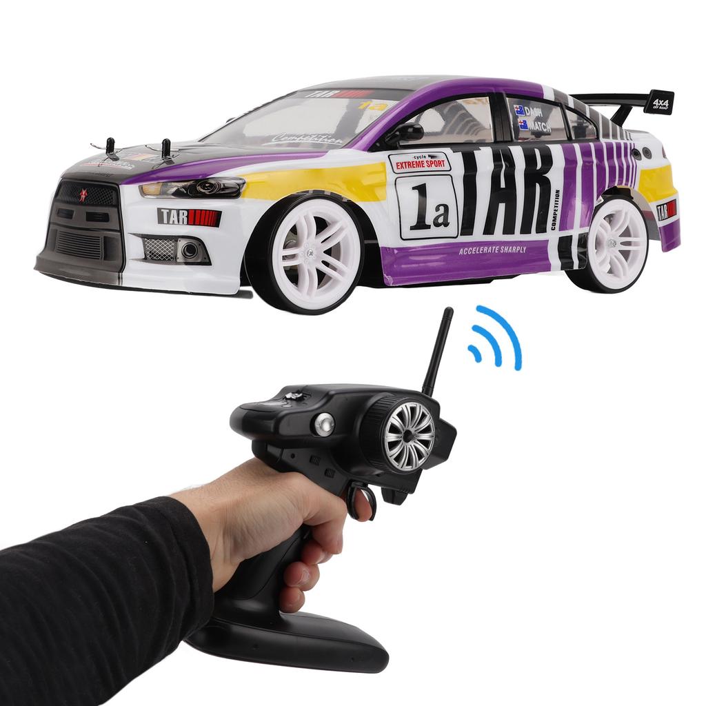 1:10 2.4G 4WD High Power LED Light Drift Racing Car Stunt Driving RC Electric Toy for KidDual