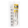 SANWA SUPPLY Power TAP-N3625N 3-Pin, 6-Outlet Strip, 2.5m