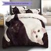1PC Cute Cat Theme Pattern Bedding Quilt Set Quilt Cover Pillowcase Home Decoration Birthday Gift (1 * Duvet Cover + 2 * Pillowcase, Without Core)