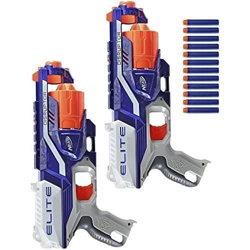 Pack de 2 Blasters Disruptor - NERF - Elite - Barillet Rotatif 6 fléchettes - 12 fléchettes incluses - Mixte