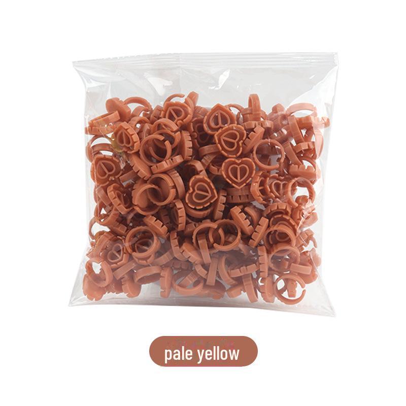 Heart-Shaped Eyelash Glue Ring Cups, 100-Pack - Eyelash Grafting & Embroidery Tools