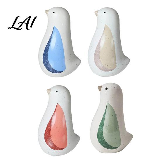 Smooth Glazed Ceramic Ornament Nordic Bird Figurine Decorative Ornament Modern Minimalist Natural Agility Home Decor Pieces Sculpture for