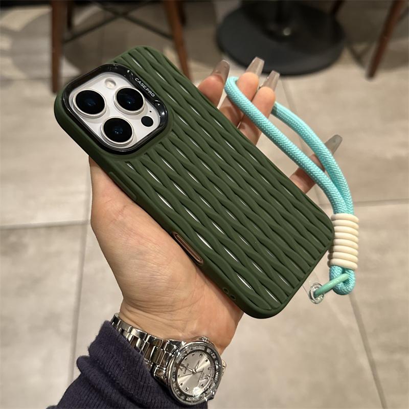 

Роскошный Простой Чехол-Бампер с Теплоотводом для iPhone 16 15 14 Plus 13 12 Pro Max 11 с Веревкой для Руки Шнурком Противоударная Крышка For iPhone 13