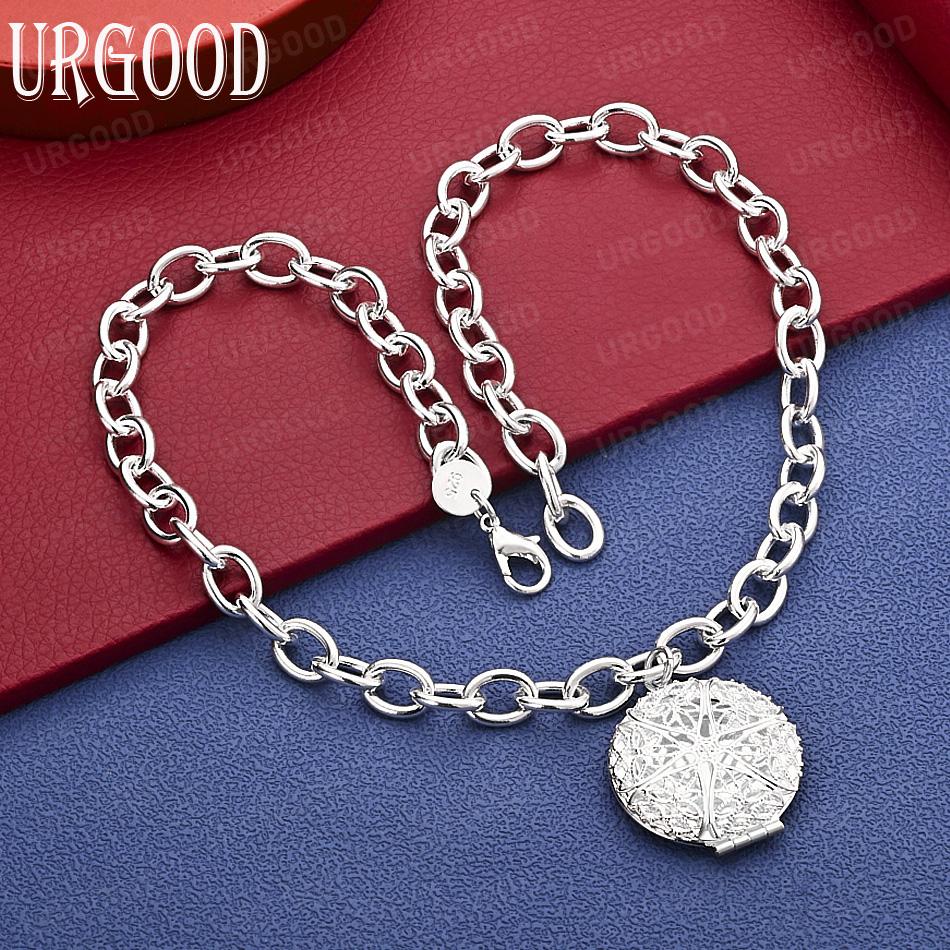 Exquisite 925 Sterling Silver Disc Necklace - Banquet Gift Jewelry