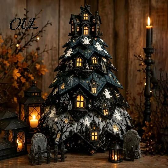 DIY Fabric Ornament Set Quilted Christmas Tree Craft Kit, Vintage Patchwork Handmade Xmas Sewing Set, Tabletop Holiday Decor for Beginners Adults Kids