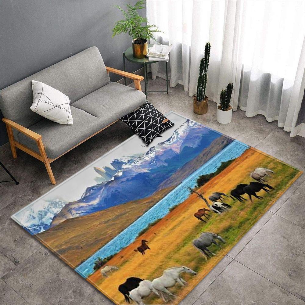 3D Lion Carpets African Style Living Room Area Rug Scenery Print Bedroom Rug for Boys Kids Play Mat Kitchen Rug Entrance Doormat