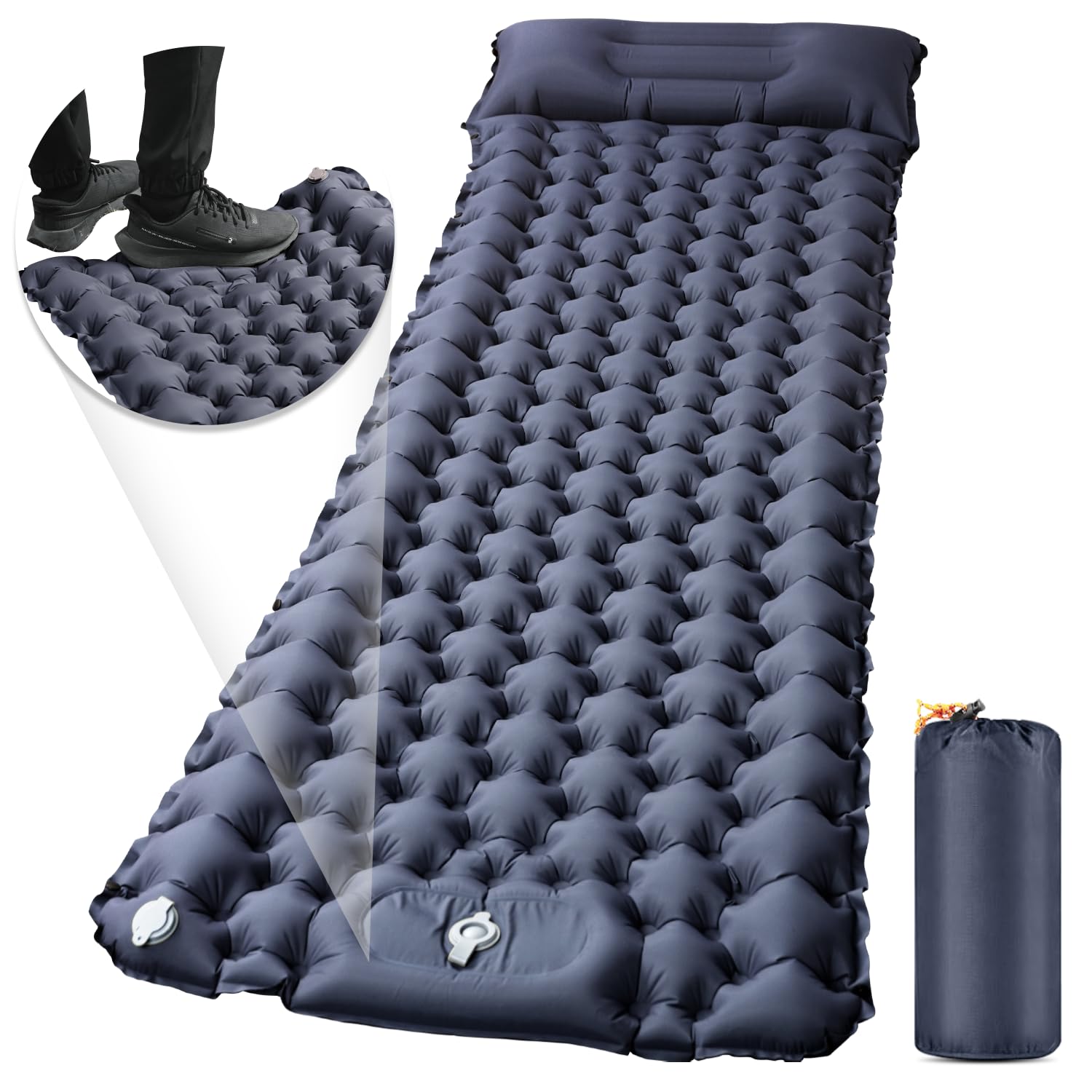 

Air Mattress Camping Mat 10cm Infinitely Car Emergency with Easy to Easy Repair Tape Disaster Tent Camping Equipment [30s Inflation, Thickness]