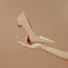 Spitze flache Mund High Heels für Damen Europäischer und Amerikanischer Stil Professionelle Lackleder High Heels
