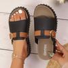 Non-slip fashion large size slippers versatile women's shoes temperament one-word slippers platform popular sandals 2025 summer and autumn new