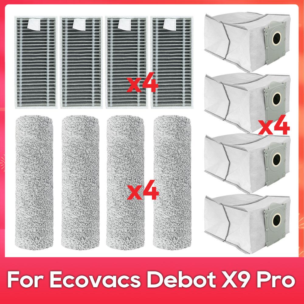 Passt für ( ECOVACS X9 PRO OMNI / X9 Pro ) Ersatzteile Zubehör Filter Haupt-Seitenbürste Walze Mopp Staubbeutel
