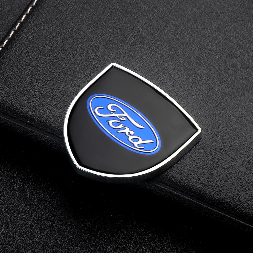 Metal Car Styling Body Trunk Shield Badge Sticker Decor Auto Accessories For Ford Focus Fiesta Ranger Mondeo Mustang Kuga Smax
