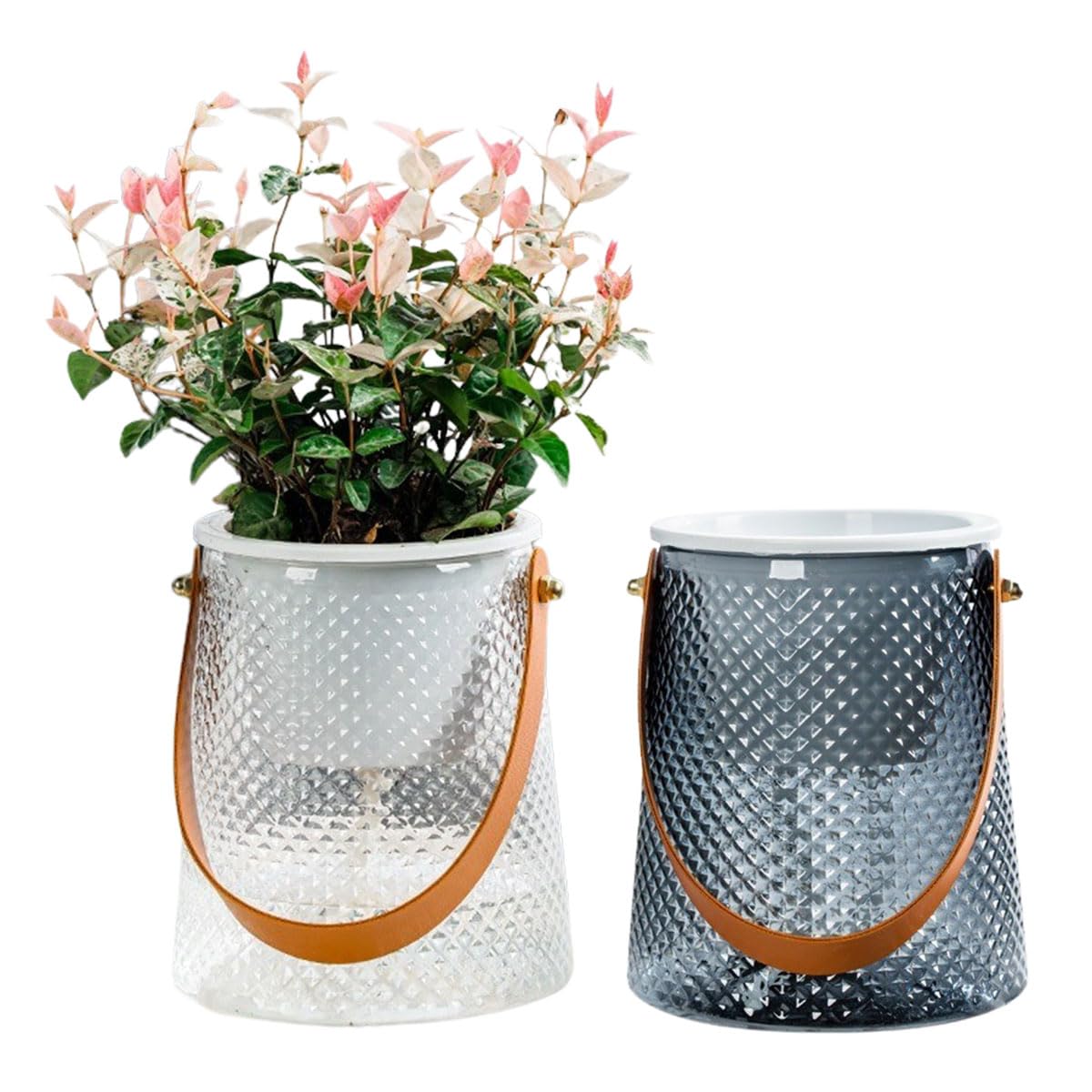 

iikuru Цветочный горшок с системой полива Набор из 2 штук Автоматический горшок для полива