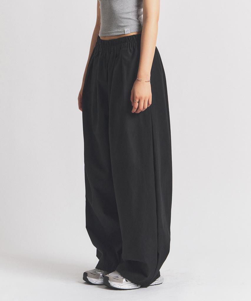 NEALIZE Mid-Rise Wide Pants Black