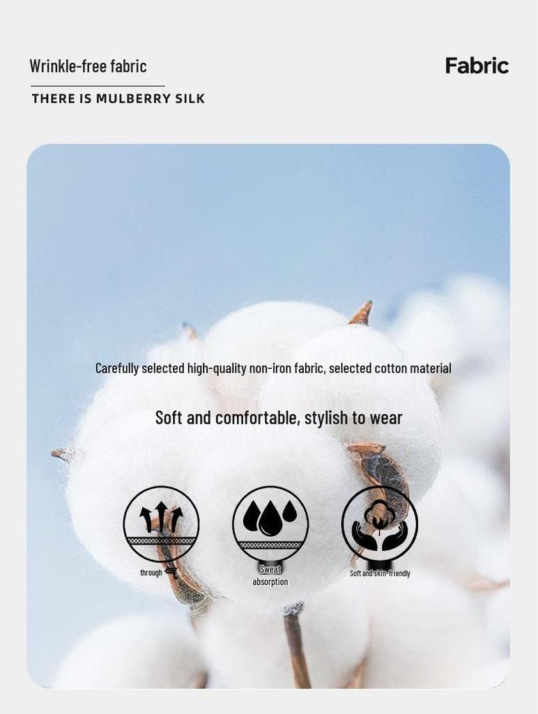 Men's Non-Iron Long Sleeve Cotton Shirt: Business Casual Solid & Stripe