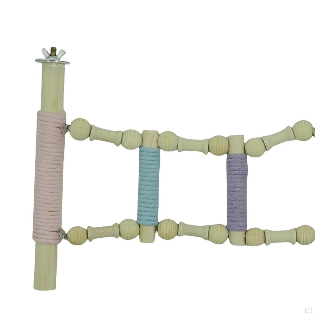 4 Stufen Vogel Leiter Sitzstange für kleine Papageien Schraubmontiert Stabiles Zubehör Wellensittiche, Nymphensittiche,