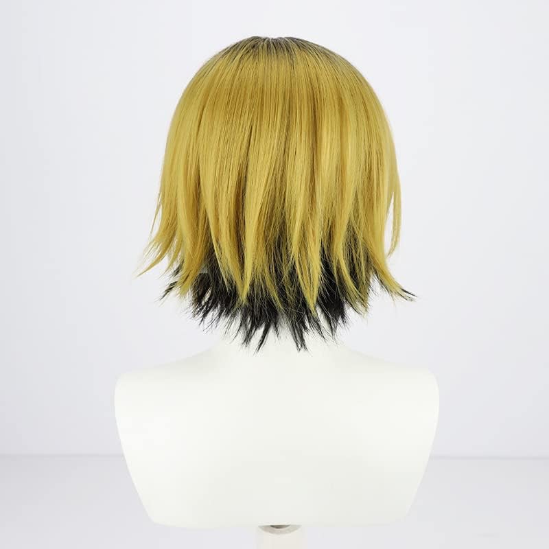 Cosplay Wig with Net by Kenma Kozume, Black and Yellow Gradient Wig