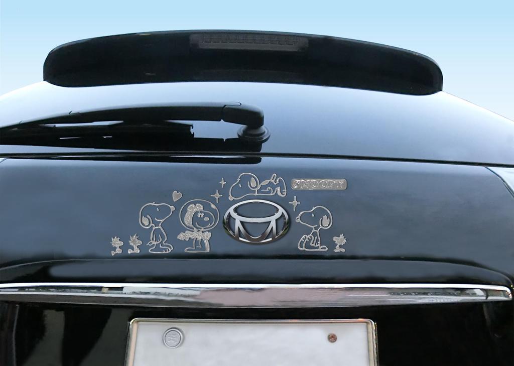 Basic Standard Snoopy Emblem Sticker 3D 3D Car Custom Decoration Character Stylish Cute Snoopy 4 Parts No. 1