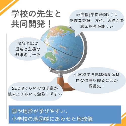 Raymay Fujii Globe, Teacher Recommended for Elementary School Students, 20cm OYV11